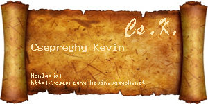 Csepreghy Kevin névjegykártya